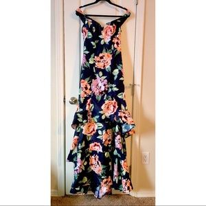 Tiered mermaid formal gown